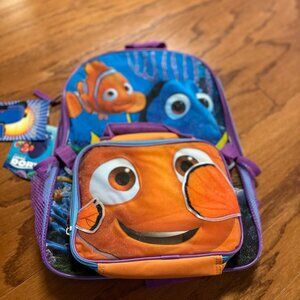 NWT Finding Nemo school backpack with lunchbox